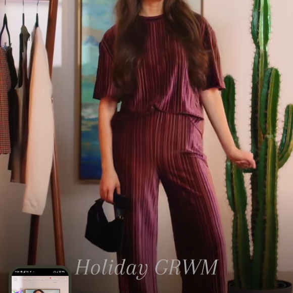 a new day Other - IndiDine Burgundy Two-Piece Set